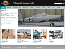 Tablet Screenshot of flymuseum-sola.no